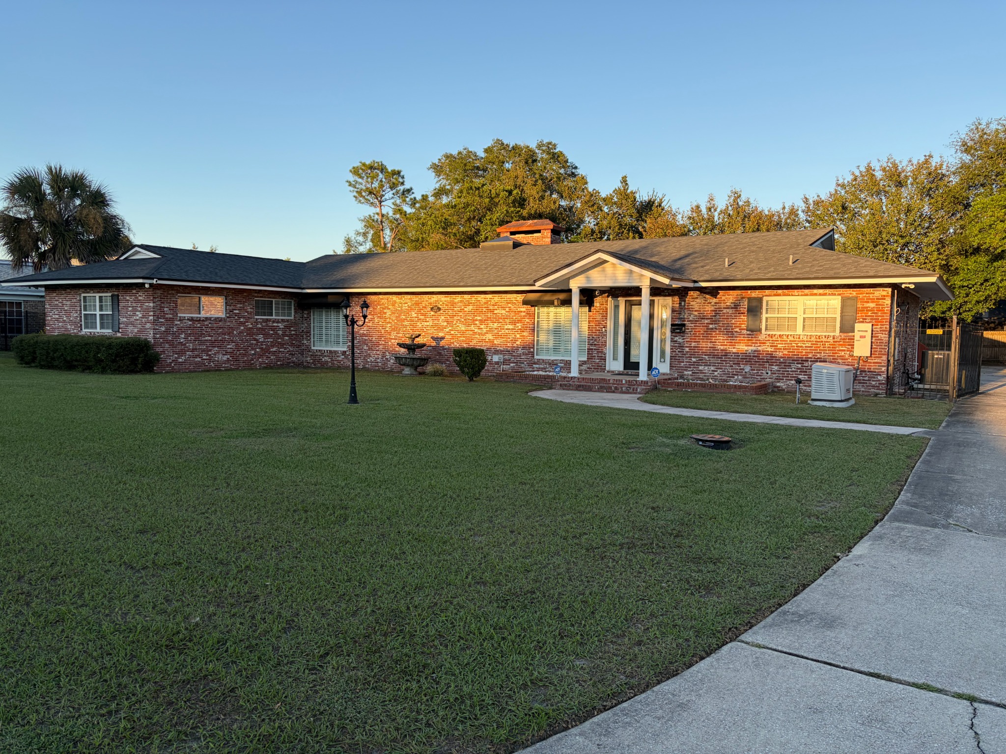 Royal Blue’s brick exterior and front lawn